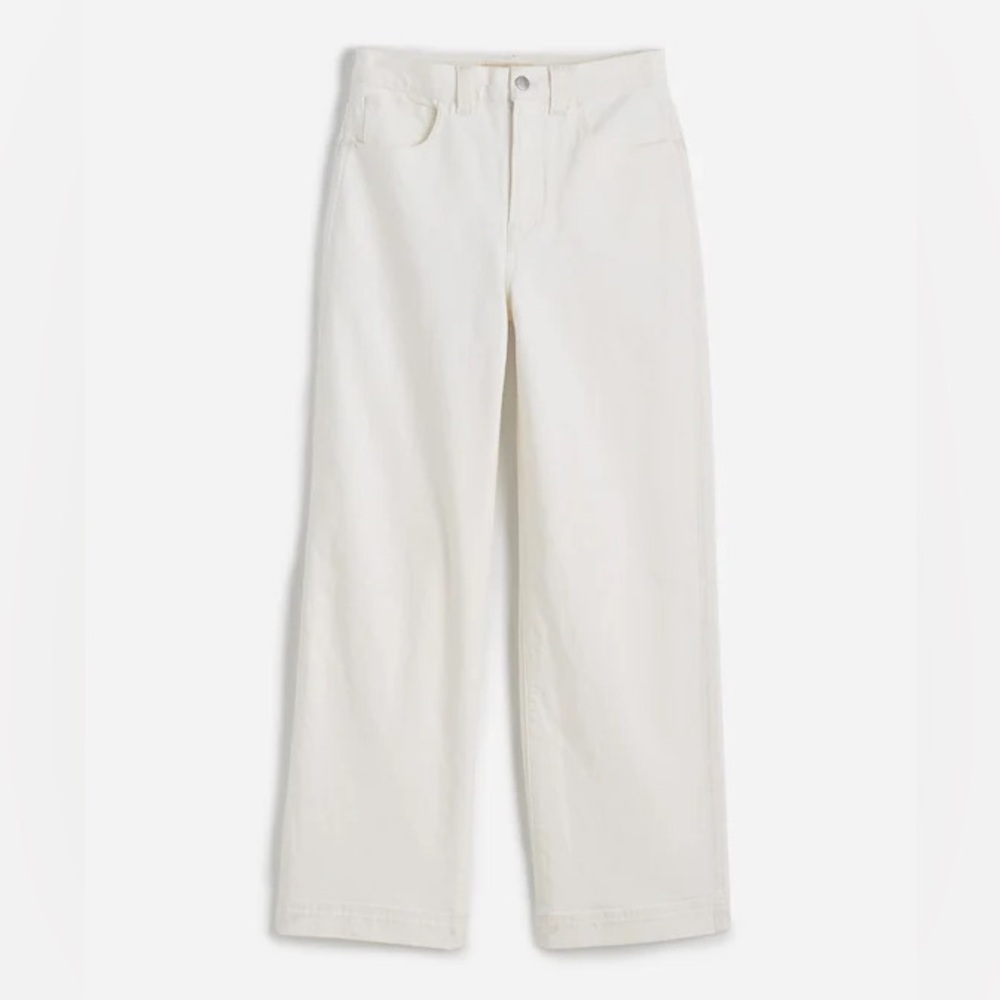 Madewell The Perfect Vintage Wide Leg Jean In Tile White Size 24